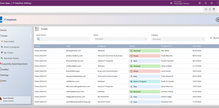 IT HelpDesk Power Apps Template