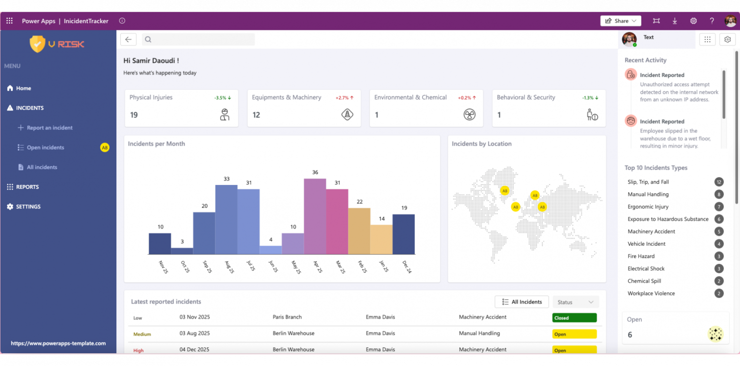 V Incident – Modern Incident Tracking PowerApps Template