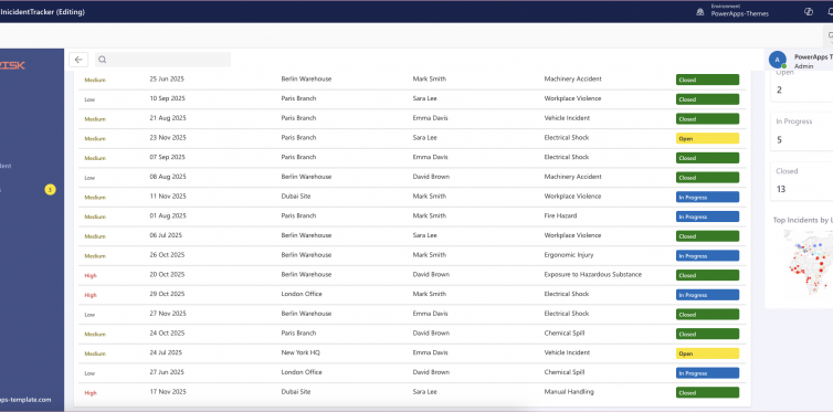 V Incident – Modern Incident Tracking PowerApps Template