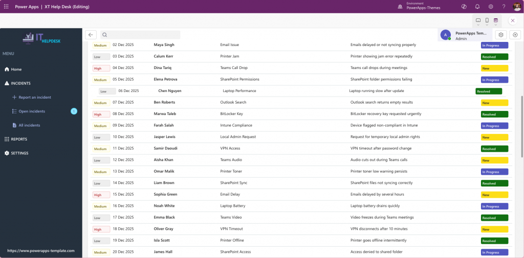 Power Apps Templates Marketplace XT HelpDesk