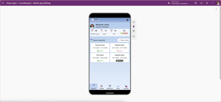 leave request - mobile app