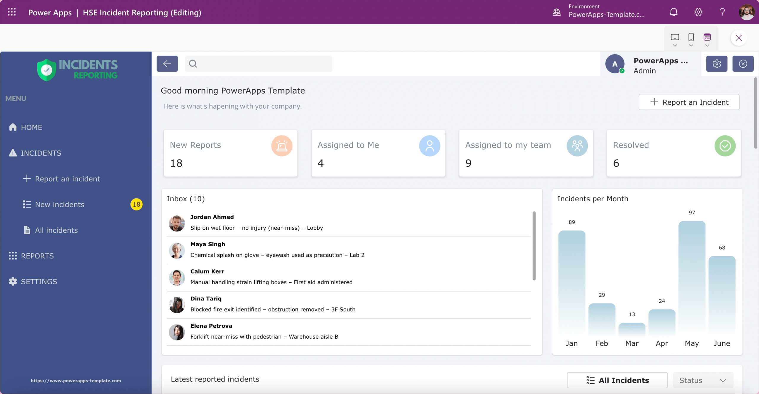 Power Apps Templates Marketplace HSE Incident Reporting Power Apps Template