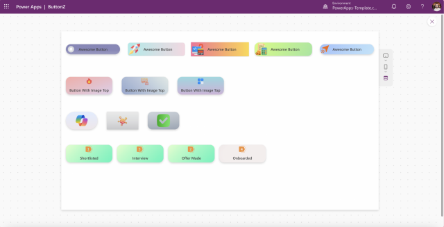 Power Apps Templates Marketplace button components